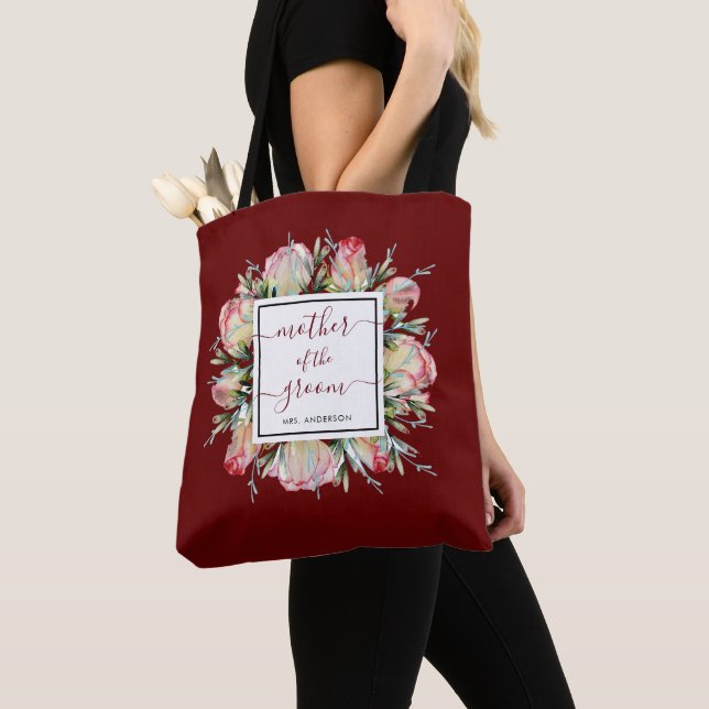 Tote Bag Elégante Bourgogne Mère du Mariage de la chambre (De près)