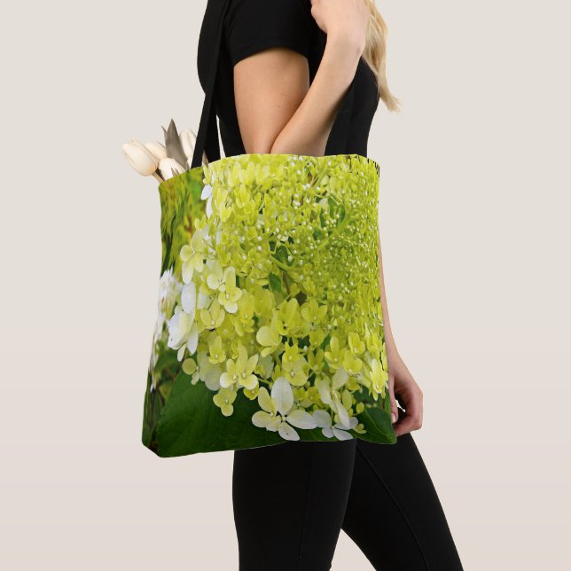 Tote Bag Élégante Chartreuse Vert Limelight Hydrangea (De près)