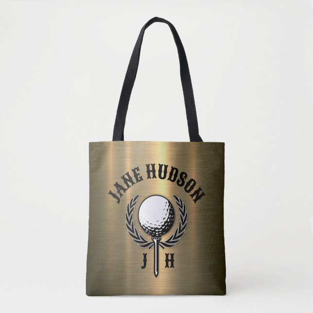 Tote Bag Elégante Dames Monogram Golf Design (Devant)