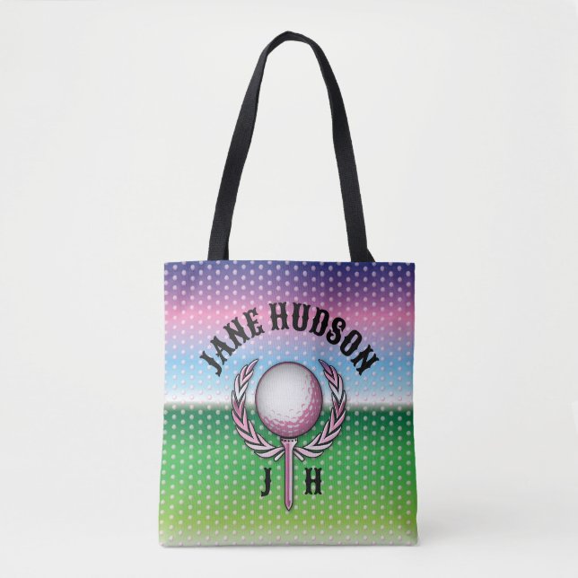 Tote Bag Elégante Dames Monogram Golf Design (Devant)