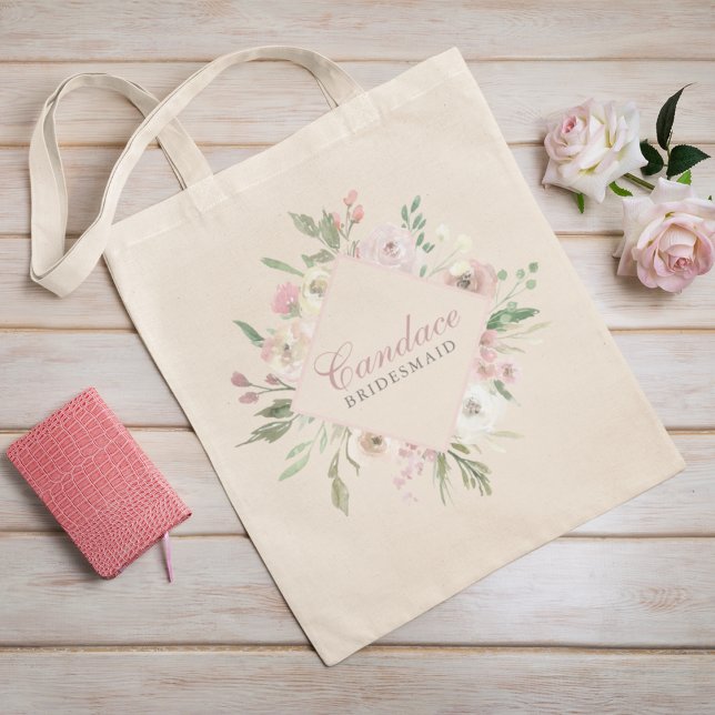 Tote Bag Élégante demoiselle d'honneur de printemps Floral  (Créateur téléchargé)