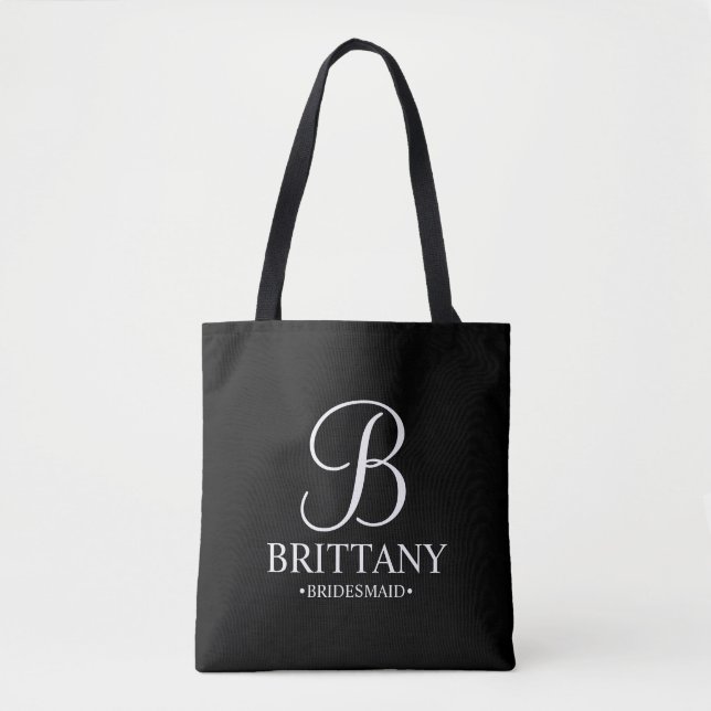 Tote Bag Élégante demoiselle d'honneur personnalisée en noi (Devant)