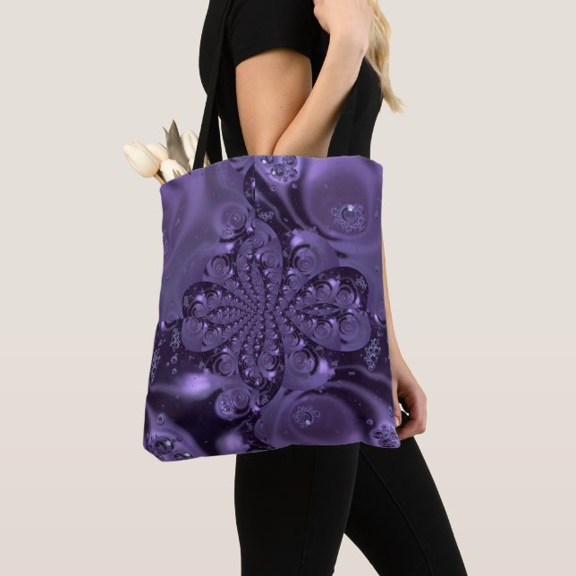 Tote Bag Élégante étincelle Royale Purple Liquide (De près)