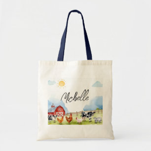 Tote Bag Élégante ferme Red Barnyard ferme animal personnal