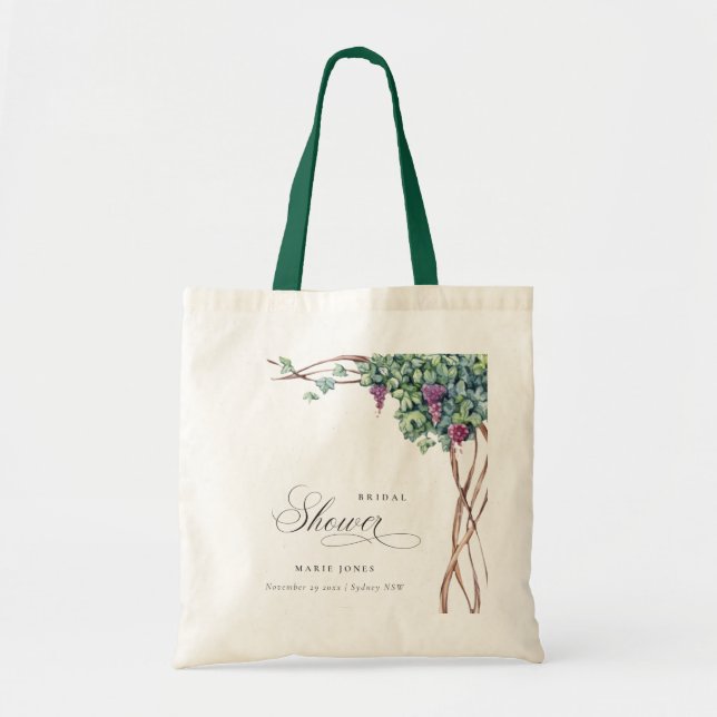 Tote Bag Élégante Fête des mariées de feuillage de l'aquare (Devant)