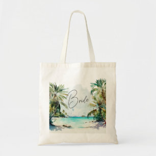 Tote Bag Elégante Fête des mariées Tropical Palm Trees