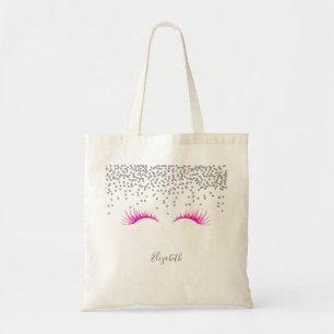 Tote Bag Élégante Lashes Chic Faux, Diamants Argent