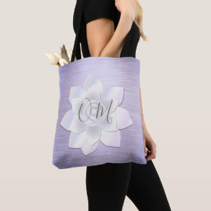 Tote Bag Élégante Lavande Lotus OM