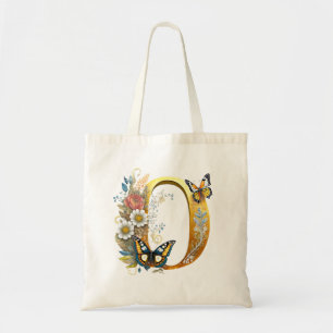 Tote Bag Élégante lettre florale bohème O