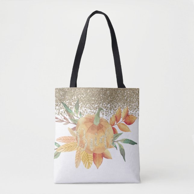 Tote Bag Élégante mariée chic, Citrouille (Devant)