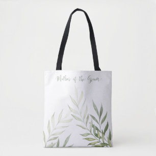 Tote Bag Élégante Mère de la Mariée à l'Aquarelle Verte Chi