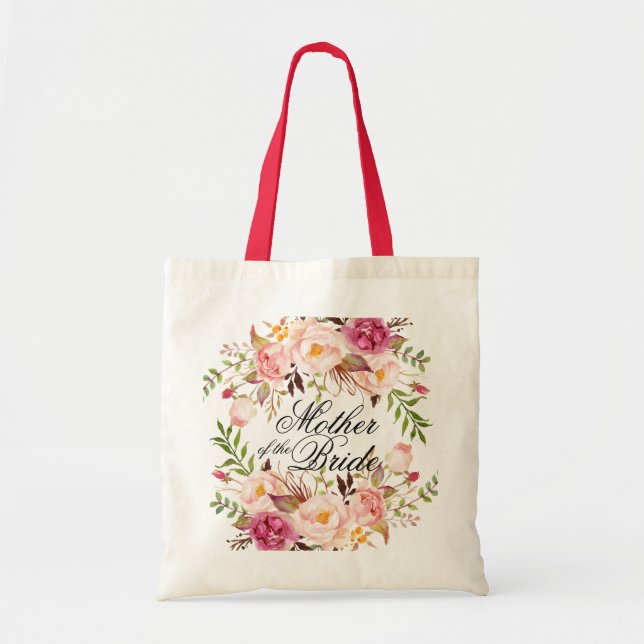 Tote Bag Élégante mère florale rustique de la mariée (Devant)