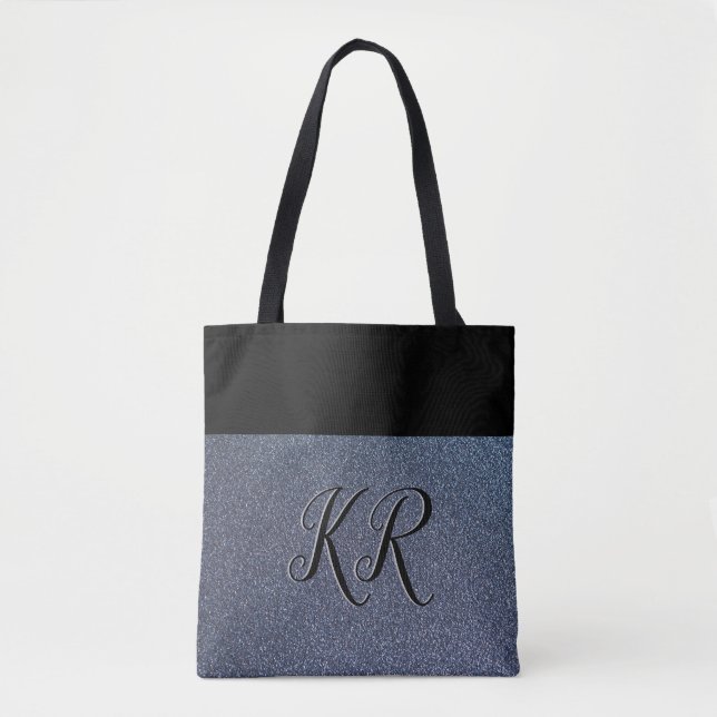 Tote Bag Élégante Parties scintillant argentée (simulée) Mo (Devant)