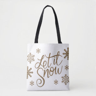 Tote Bag Elégante parties scintillant en or laisser la neig