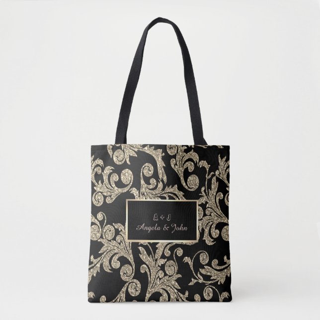 Tote Bag Élégante Parties scintillant Or (Devant)