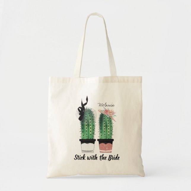Tote Bag Élégante Rose Floral Gold Parties scintillant Cact (Devant)