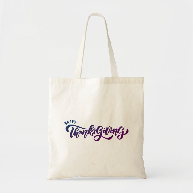 Tote Bag Élégante typographie de Bon thanksgiving de texte (Devant)
