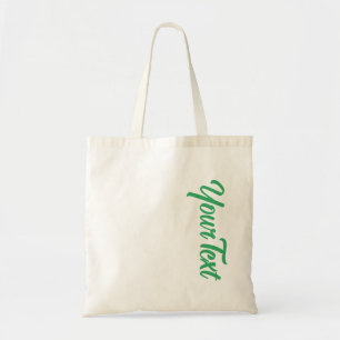 Tote Bag Élégante Typographie verte de la mer Texte Budget 