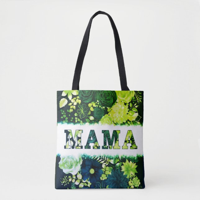 Tote Bag Élégante verdure Floral MAMA (Devant)