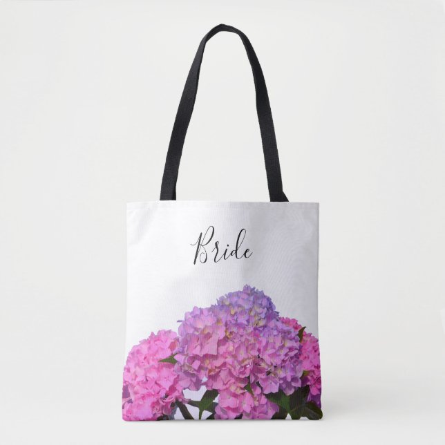 Tote Bag Elégantes hydrangées florales mauve rose doux (Devant)
