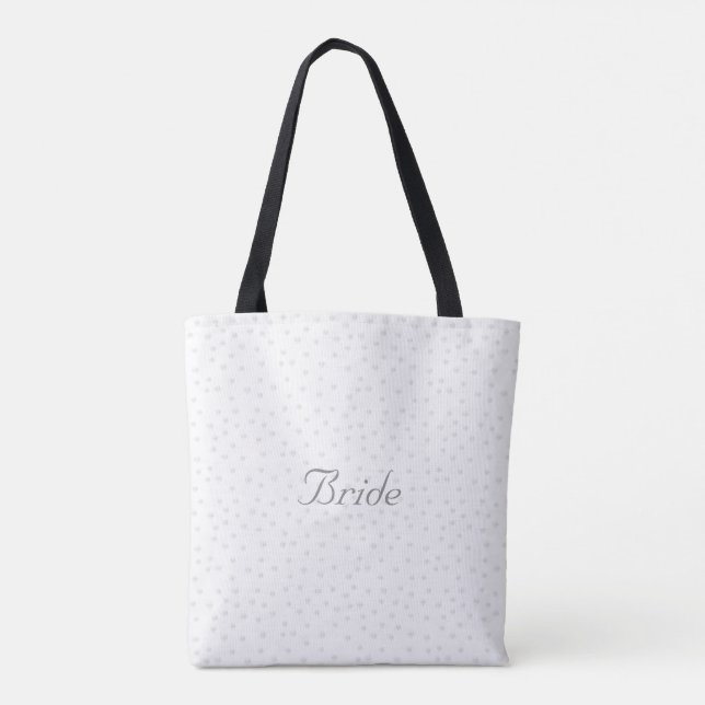 Tote Bag Elégantes perles nuptiales sur blanc (Dos)