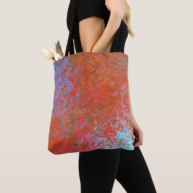 Tote Bag Élément de feu Encre d'alcool Orange Abstrait (De près)