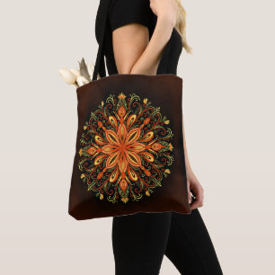 Tote Bag Élément de feu Mandala - Créateur de flamme kaléid