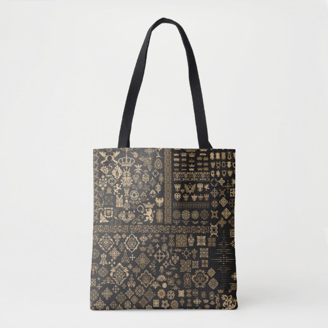 Tote Bag Éléments baroques : motif méga-set. (Devant)