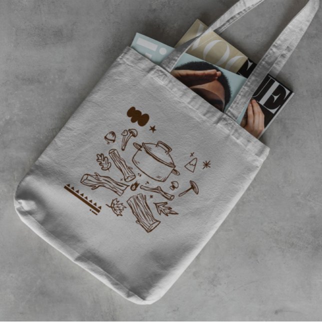 Tote Bag Éléments de camping d'automne (Créateur téléchargé)
