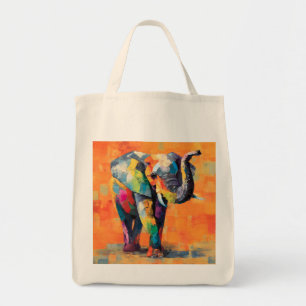 Tote Bag Eléphant arc-en-ciel Abstrait