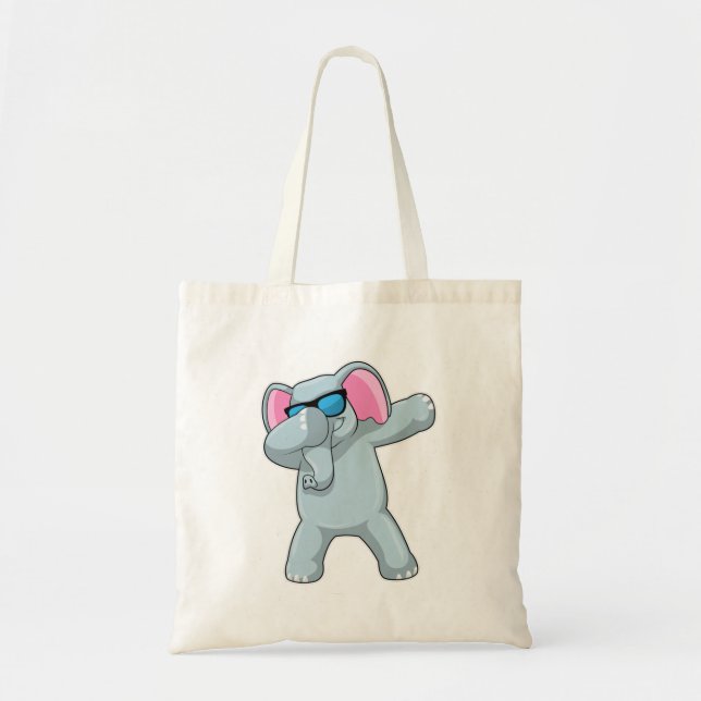 Tote Bag Éléphant au dab de danse hip hop (Devant)