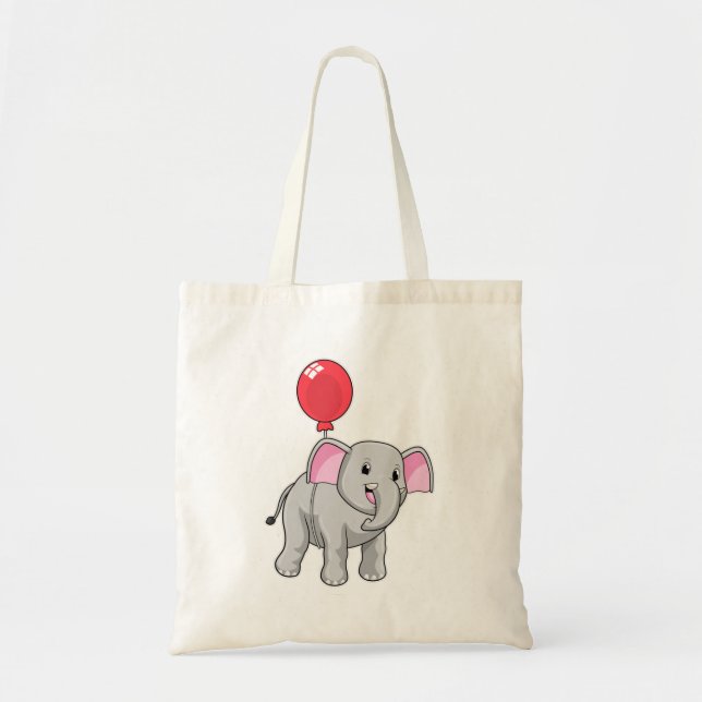 Tote Bag Eléphant avec ballon (Devant)