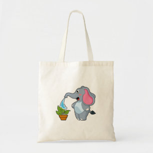 Tote Bag Eléphant avec Plante