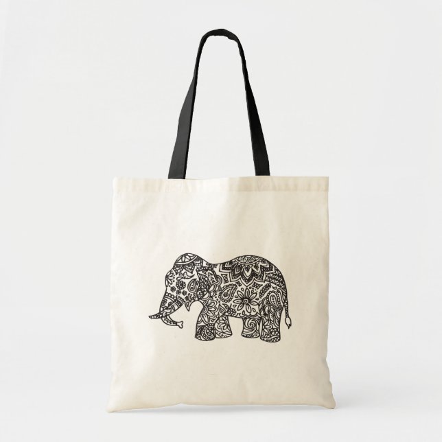 Tote Bag Éléphant de griffonnage (Devant)