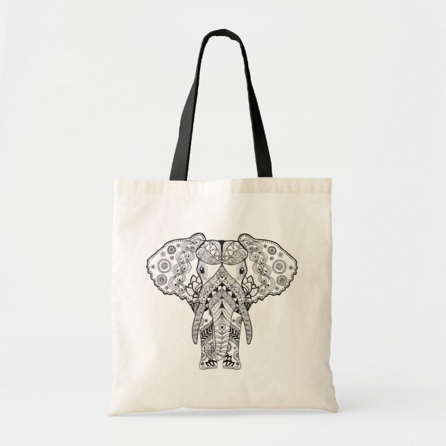 Tote Bag Éléphant de style (Devant)