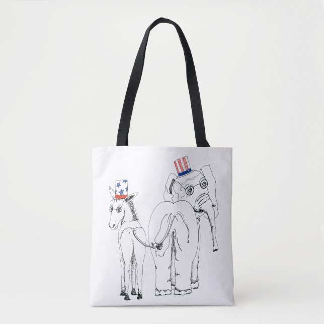 Tote Bag Éléphant et âne classiques Fourre-tout (Devant)