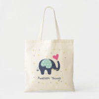Eléphant gris mou et coeur rose Personnalisé