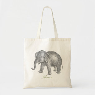 Tote Bag Éléphant heureux vintage de bébé