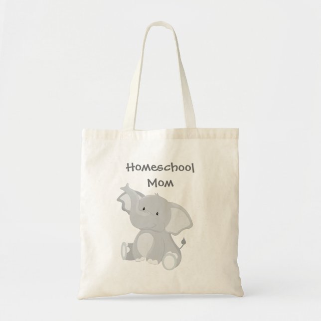 Tote Bag Elephant Homeschool Maman (Devant)