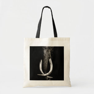 Tote Bag Eléphant noir et blanc en voie de disparition