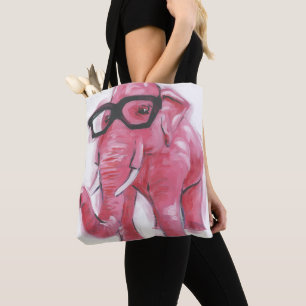 Tote Bag Éléphant rose pimpant de l'animal   dans des
