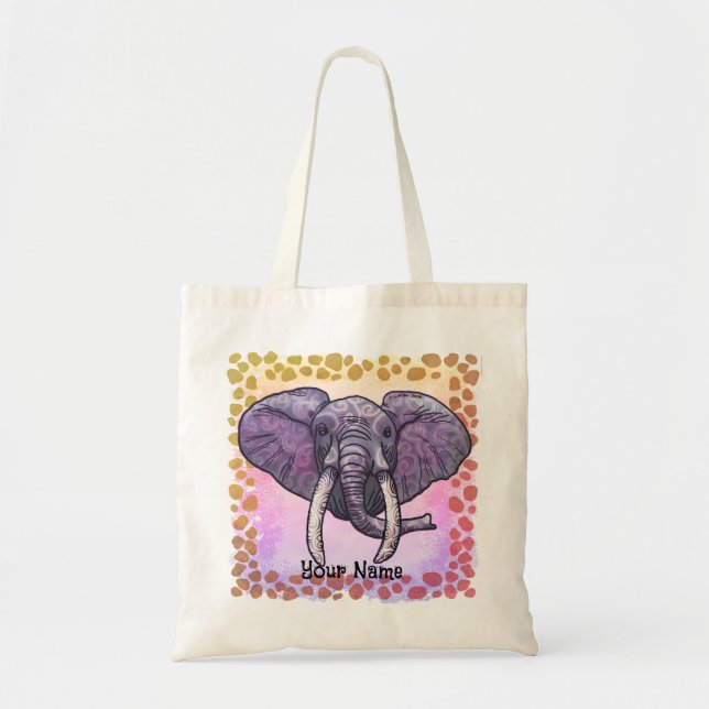 Tote Bag Eléphant Violet (Devant)
