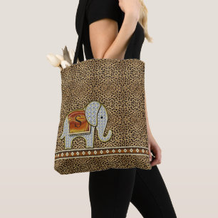 Tote Bag Elephant Walk Monogram Cheetah ID390