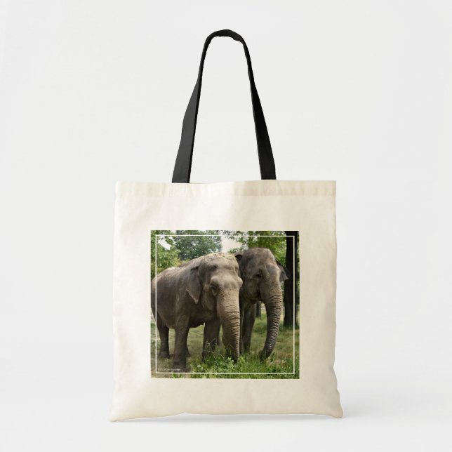 Tote Bag Eléphants asiatiques côte à côte (Devant)