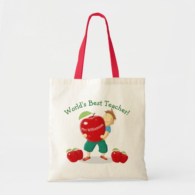 Tote Bag Élève personnalisé avec professeur du monde (Devant)