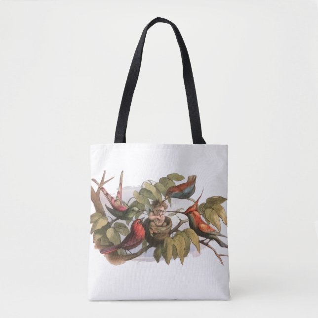 Tote Bag Elfe des bois dans le nid : Antique Oiseau Sprite  (Devant)
