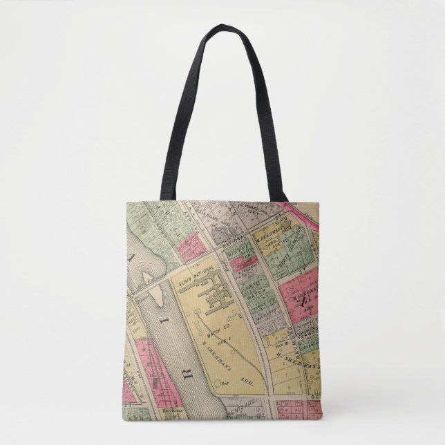 Tote Bag Elgin Illinois 1871 Carte Elgin Watch Factory (Devant)