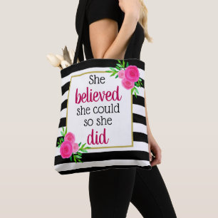 Tote Bag Elle Croyait Qu'Elle Pouvait Motiver Les Grèves Fl