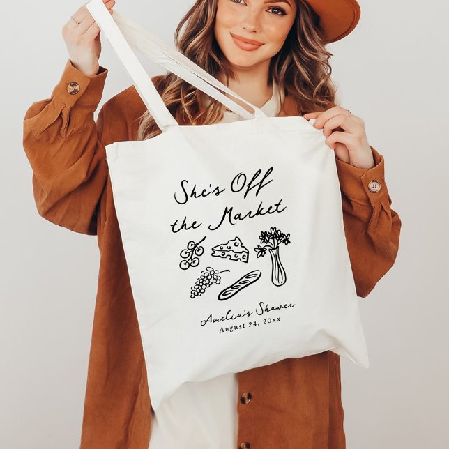 Tote Bag Elle est hors du marché Gras et Fantaisiste Dessin (Créateur téléchargé)