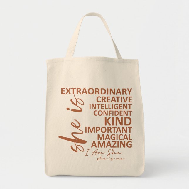 Tote Bag "Elle est moi" Typographie de l'affirmation de Moc (Devant)